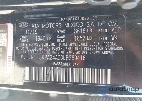 2020 Kia Rio Lx from USA, damaged, VIN 3KPA24AD0LE289416